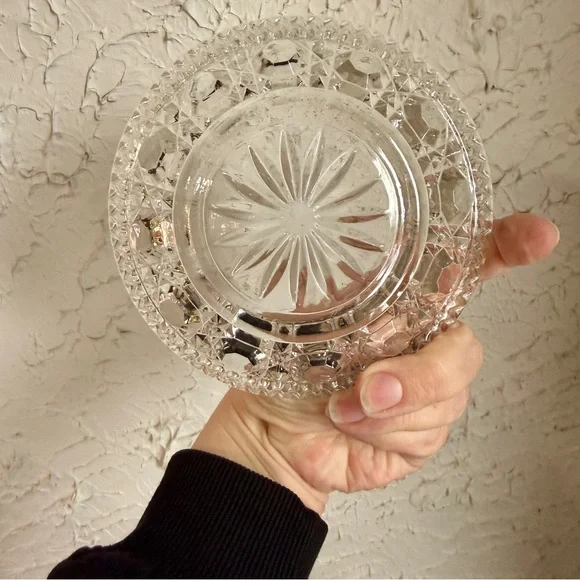 Indiana Glass Silver and Clear Glass Serving Dish - Picture 6 of 7